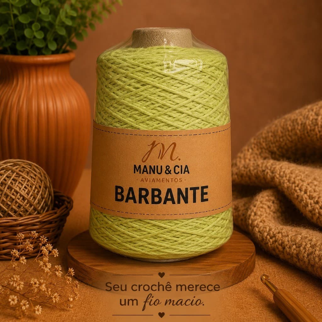 Barbante Nº6 Verde Neon 300m para Crochê e Artesanato | Fio Resistente para Tapetes e Macramê
