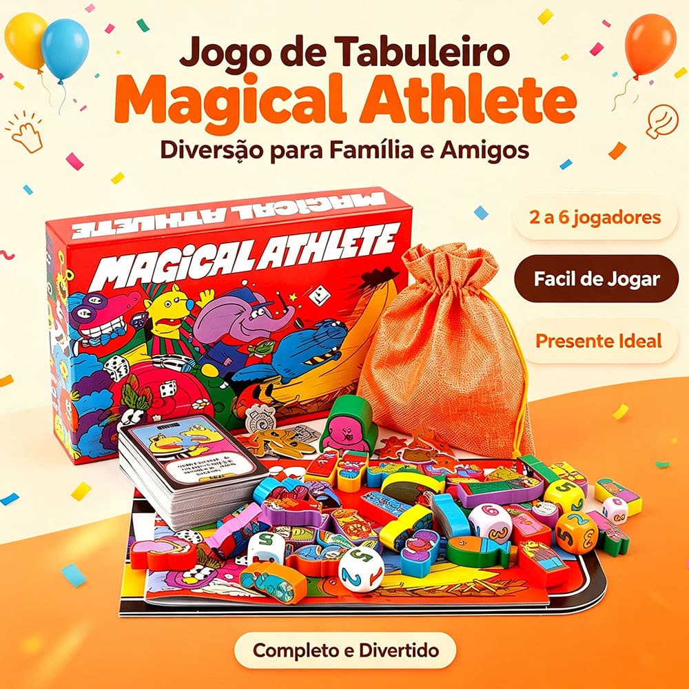 Jogo De Tabuleiro Magical Athlete Corrida Divertida Para Festa Família 2-6 Pessoas  Jogo De Cartas Interativo
