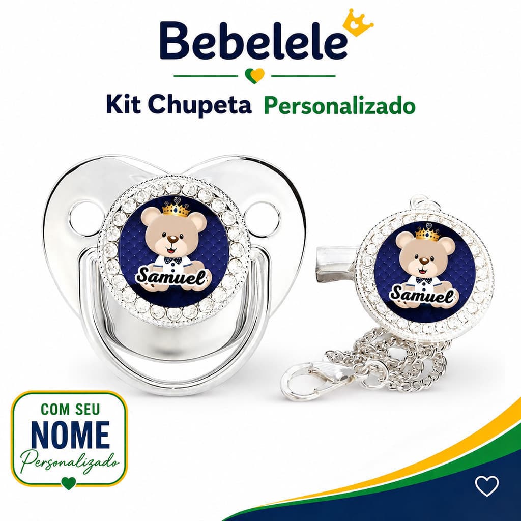 Chupeta Personalizada para Bebê, Pode Gravar o Nome do Bebê, Presente de Aniversário Personalizado 7NNM KGQD