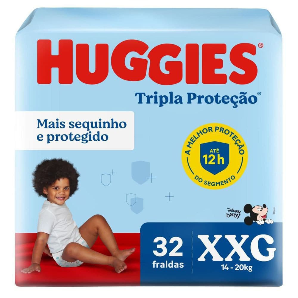 Fralda Descartável Huggies Tripla Proteção XXG 32 Unidades