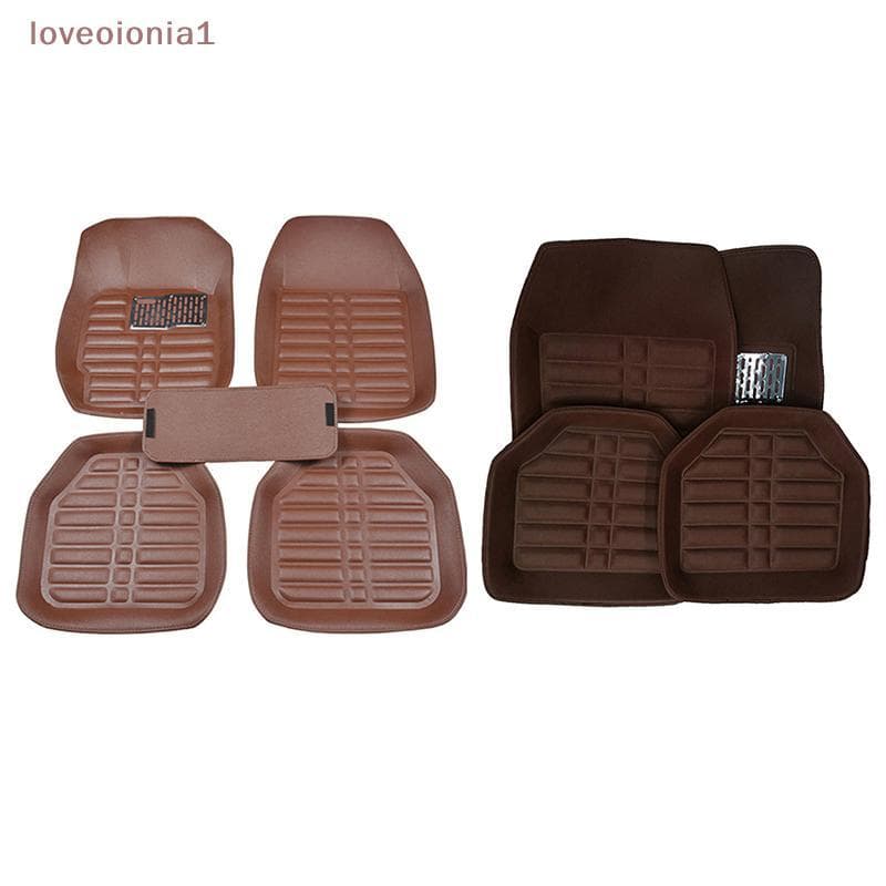 [love] 5 Peças Tapetes De Chão Automotivos Estilo De Carro Para Espanador Premium Conjunto Completo Tapete De Couro Aces