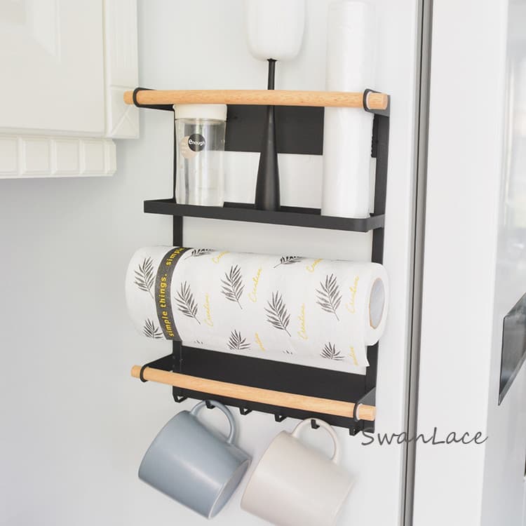 Swanlace bens estilo nórdico magnético geladeira prateleira lateral cabide de parede suporte de tecido suporte de copo e