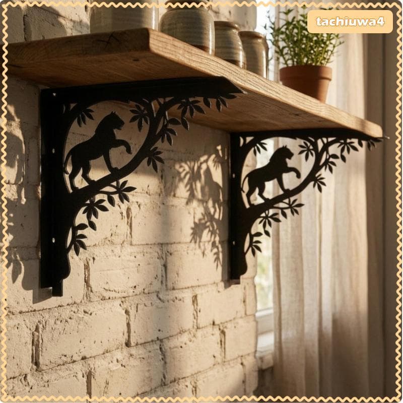 [Tachiuwa3] Suporte De Ferro Preto Para Exterior Parede Prateleira Triangular Estilo Industrial Decorativo Prateleiras D
