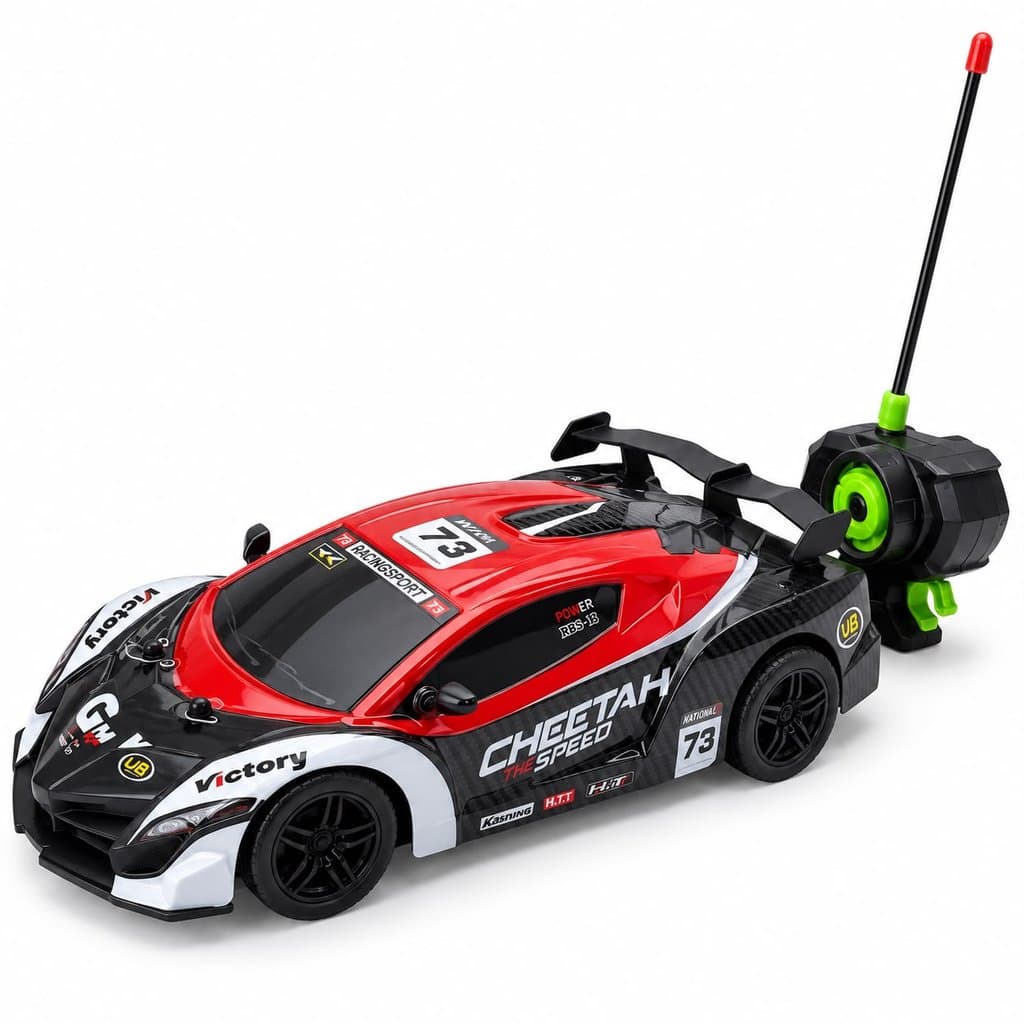 Carrinho de Controle Remoto Esportivo com Luzes LED 27MHz Infantil