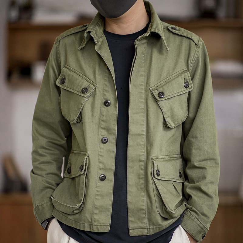 2026 Jaqueta Americana Retro Macacão Jaqueta Lavável Macacão Jaqueta Masculina Design Macacão de Manga Comprida Jaqueta 