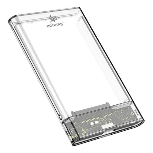 Case P/ Hd /ssd Externo Computador E Note Sata 2.5 Usb 3.0 Transparente