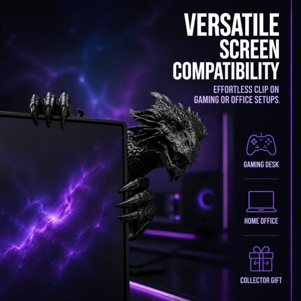 Estátua De Mesa SODYX Dragon Gamer , Escalas Simuladas Estilo Gótico Dragão Monitor Clipe Estatueta , Impressa Em 3D