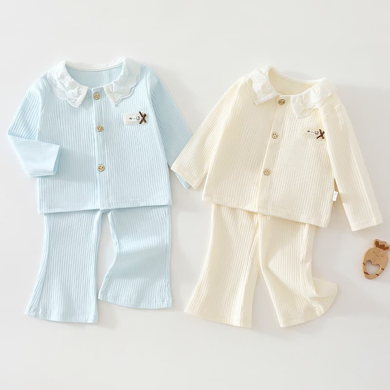 Bebê primavera outono terno novo produto roupas da menina do bebê Outing roupas de manga comprida versão coreana calças 