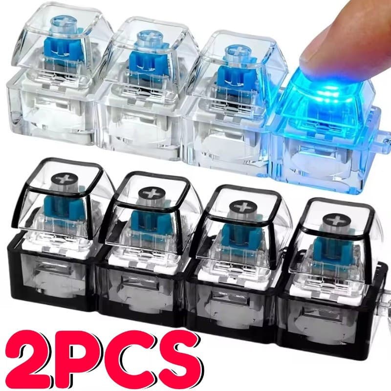 Chaveiro de Teclado Mecânico de 4 Teclas, Clicker Antiestresse, Teclados Luminosos com LED para Bolsa, Decoração OMDN