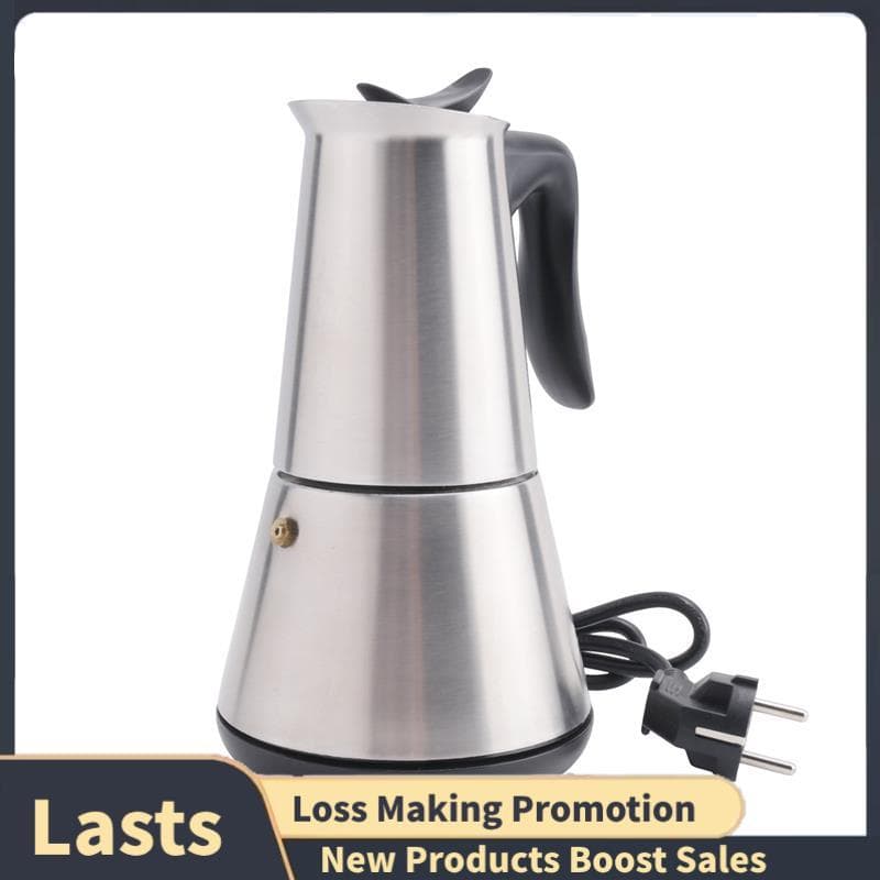 Máquina De Café Expresso Moka Pote 6 Xícaras Percolador Cafeteira Elétrica Aço Inoxidável Clássico Plugue Da Ue