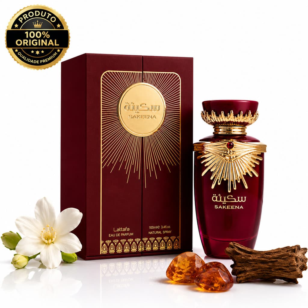 Lattafa Sakeena EDP 100ml Perfume Feminino Original Importado Alta Fixação