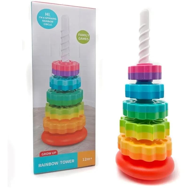 Brinquedo de Empilhar Giratório, Empilhador, 1 Conjunto de Brinquedo de Empilhar Colorido, Brinquedo Educativo e Artísti