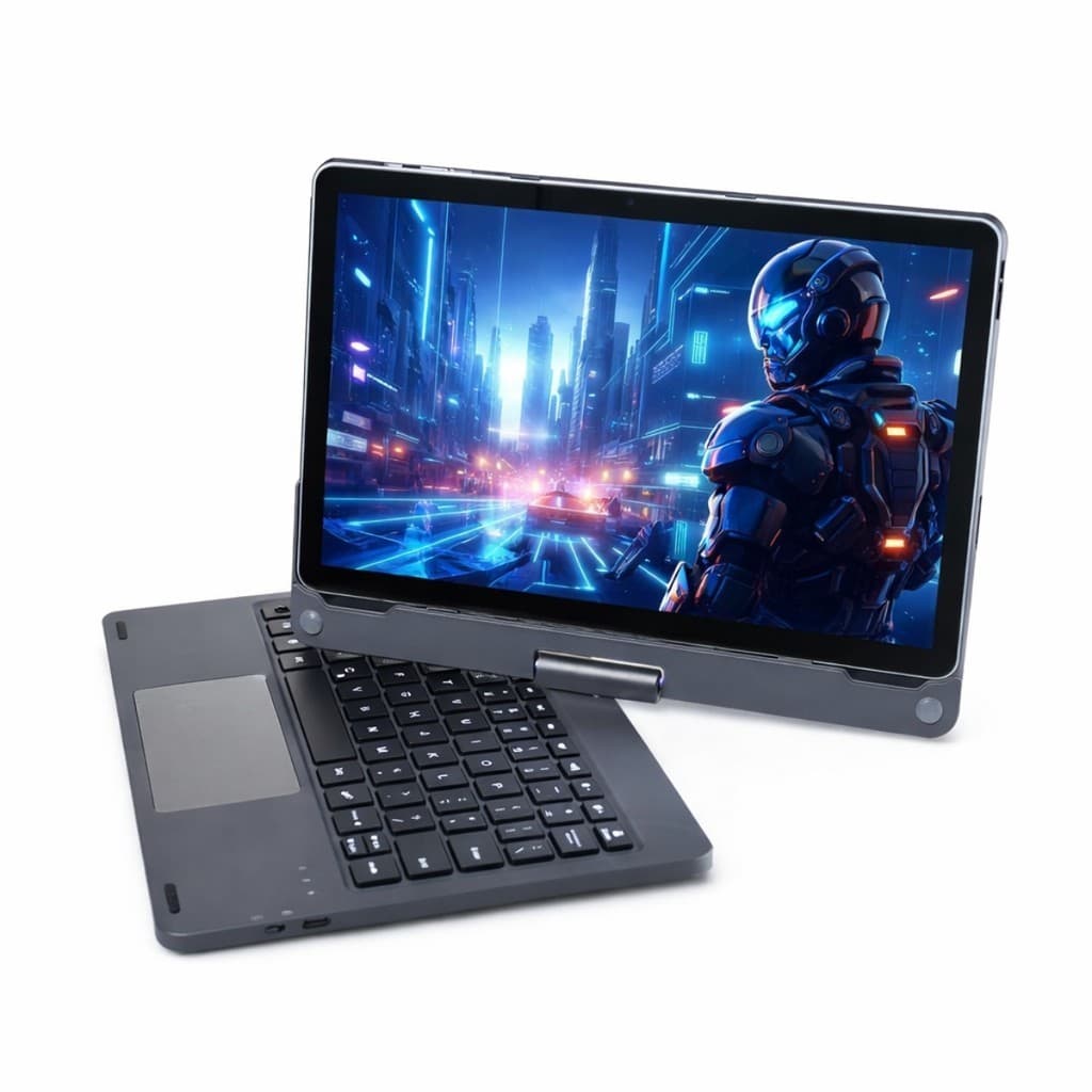 Tablet E19 Android 256gb Memória Dual Chip Capa Giratória 12gb Ram Wifi Cor Cinza + Teclado e Mochila