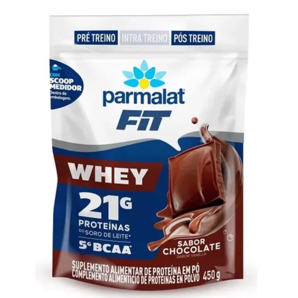 Whey Protein em Pó Sabor Chocolate 450g Pouch Parmalat Energyfit 