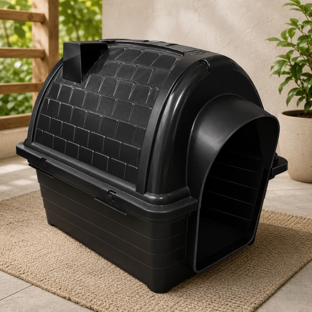 Casinha Cachorro Ipoppy N°5 Preto Casa Pet Caes Filhote Fofo