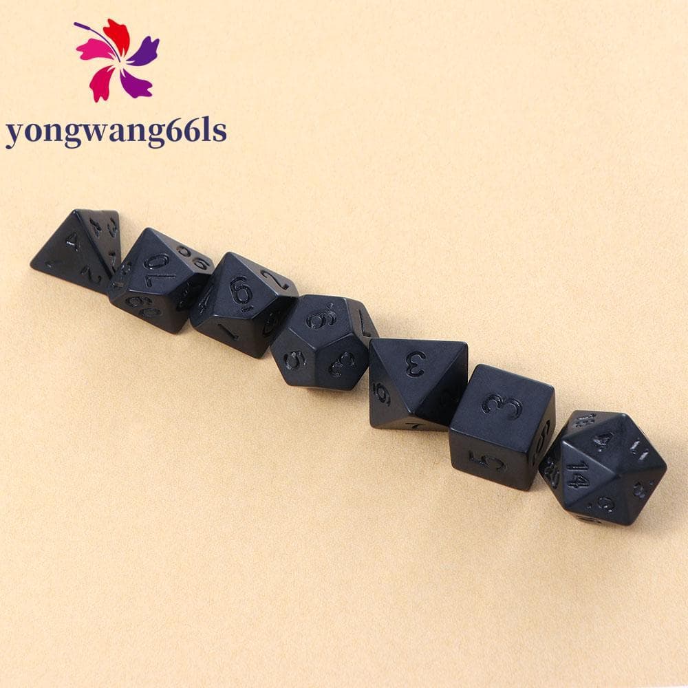 YONGWANG Conjunto De Dados De RPG Preto , Festa Em Família , Jogo De Acrílico , Jogos De Tabuleiro Com Bolsa , Poliédric