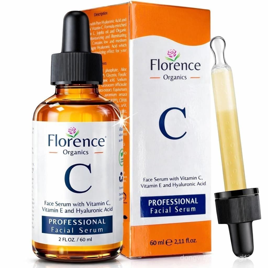 Sérum Facial de Vitamina C – Um sérum facial anti-envelhecimento que contém vitamina C, ácido hialurônico e vitamina E, 