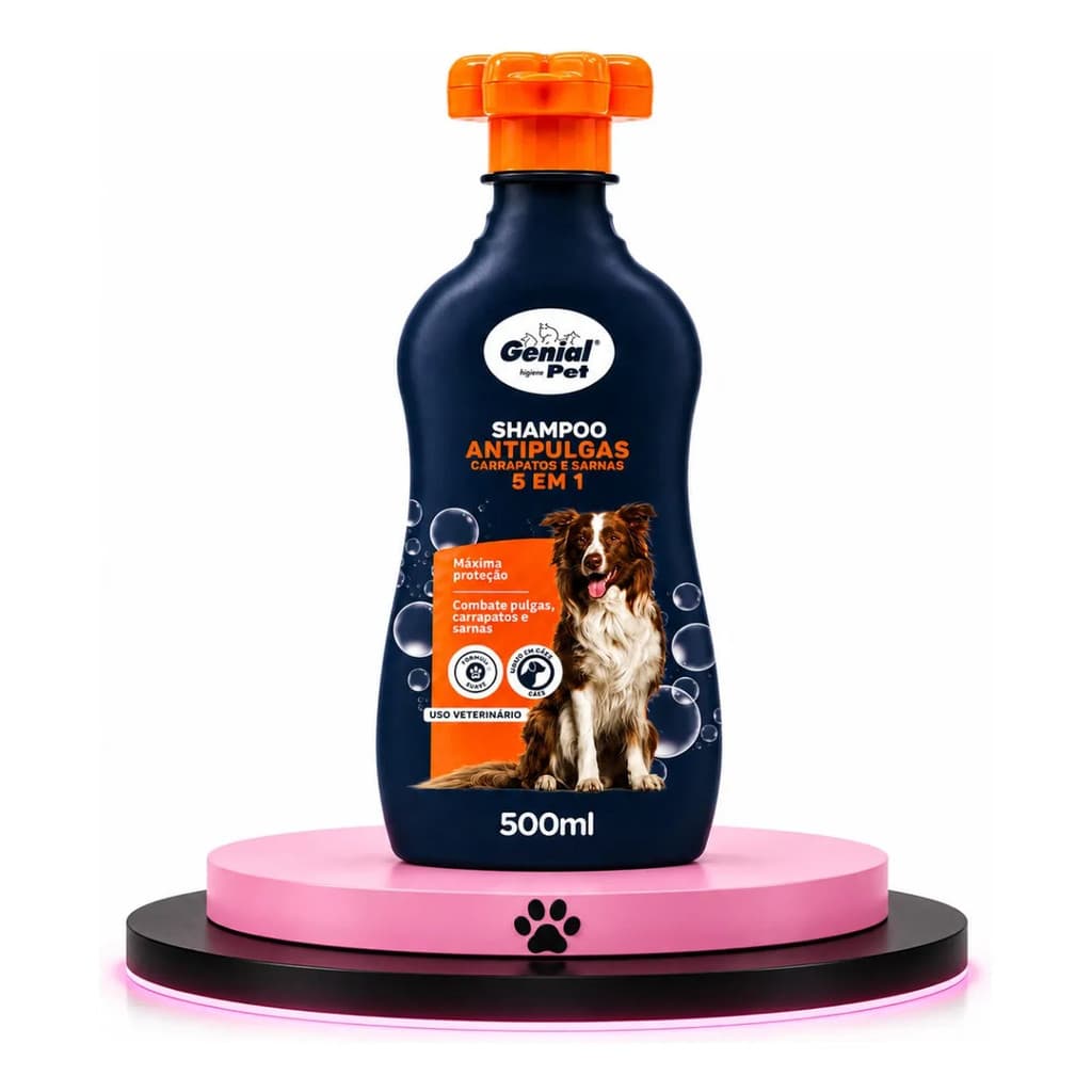 Genial Pet Shampoo 5 Em 1 Antipulgas Para Cães 500ml