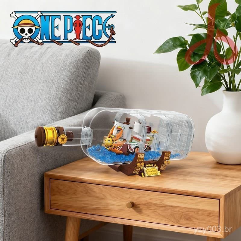 593 blocos de montar, compatíveis com LEGO One Piece "Goimon."   Brinquedo de Montar Barco de Garrafa EX31
