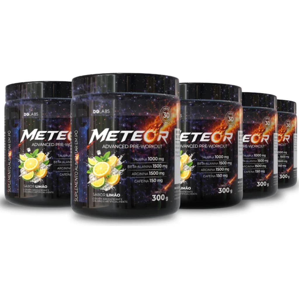 Kit 5x Pré-treino Meteor 300g Dg Labs Suplemento Para Treino