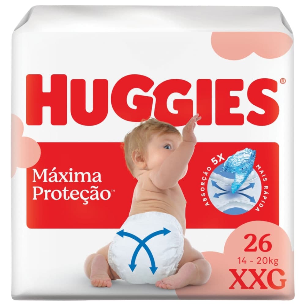 Fralda Descartável Máxima Proteção XXG 26 Unidades Huggies