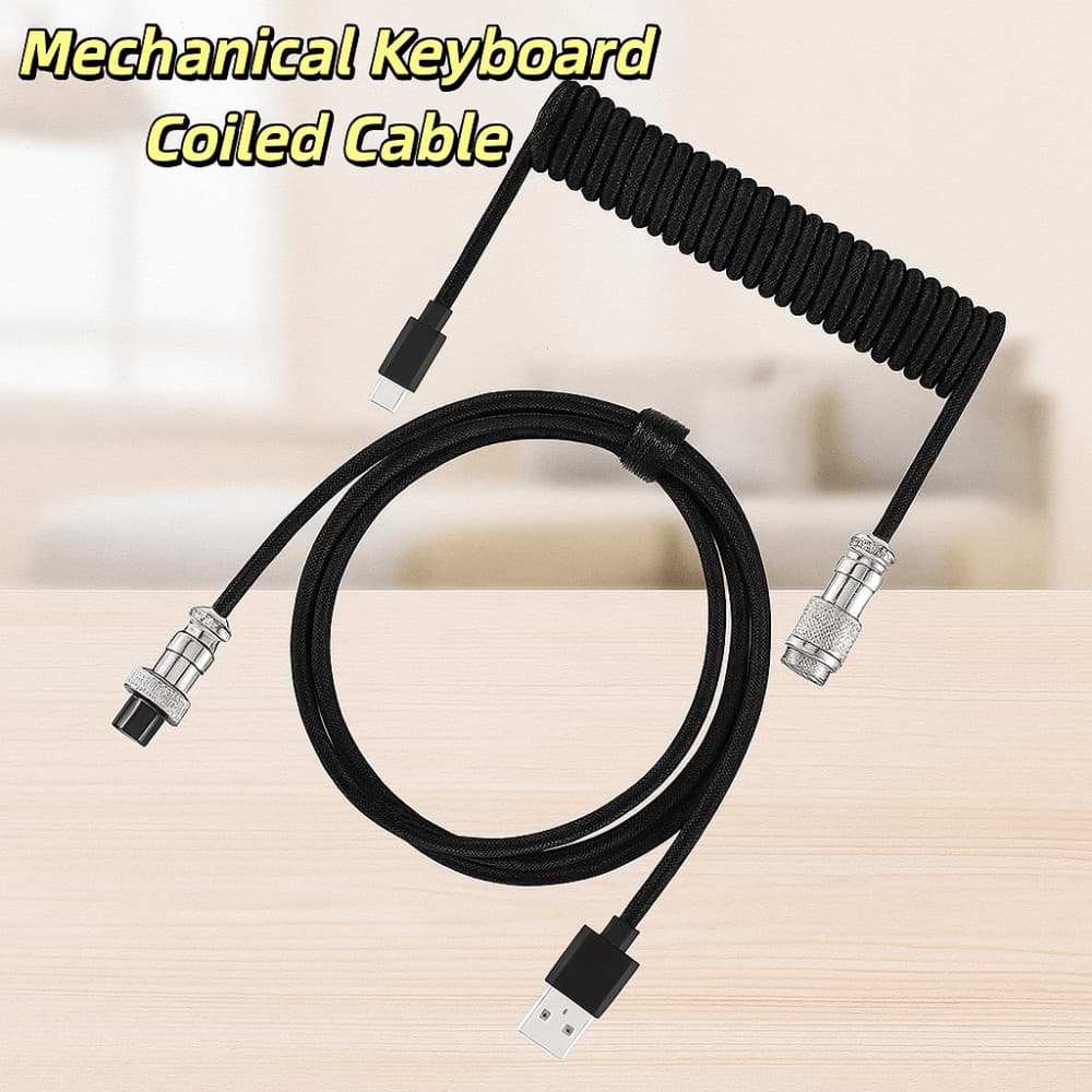 Cabo USB Tipo C Para Teclado Mecânico FTARLY , Porta Um Enrolado