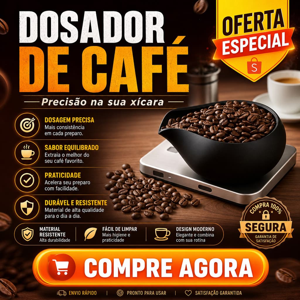 Dosador de Grãos de Café Medida para Café em Grão ou Moído