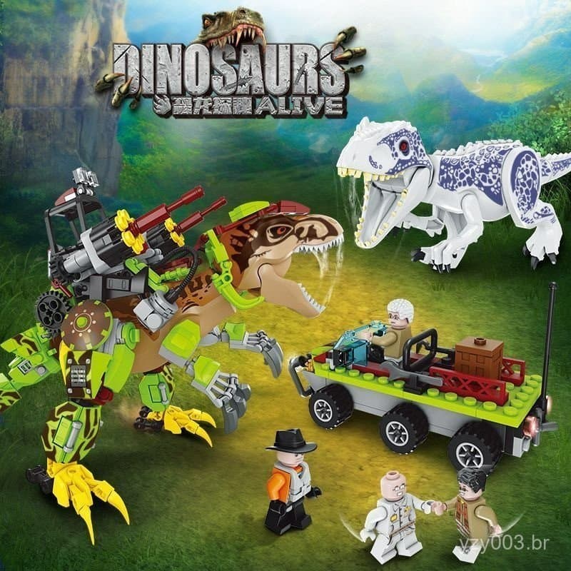 1100 peças de blocos de montar educativos Lego de dinossauros: Tyrannosaurus vs Ankylosaurus 75941 Pterossauro montado p