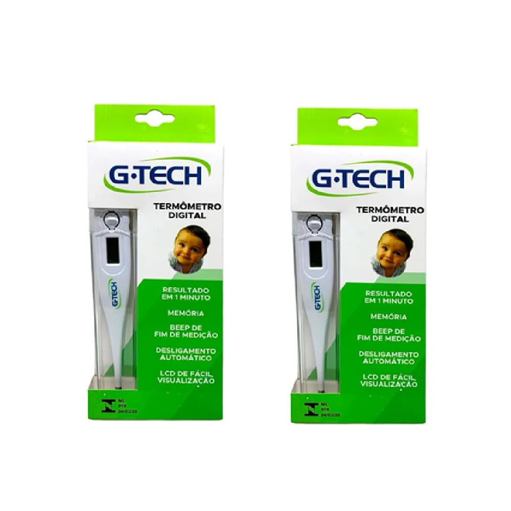 KIT com 2 Termômetro Digital Adulto e Infantil G-tech