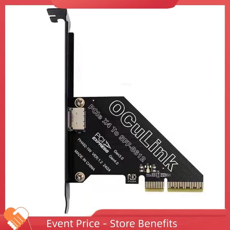 Placa De Expansão Inteltehfabhf1pcie 4.0 X4 Para Oculink SFF8611/8612 SFF-8639 U . 2 SSD Gráfica Externa Win/Linux