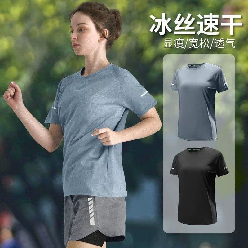 Roupas de secagem rápida femininas verão correndo esportes solto mais magro olhar Fitness Yoga roupas topos montanhismo 