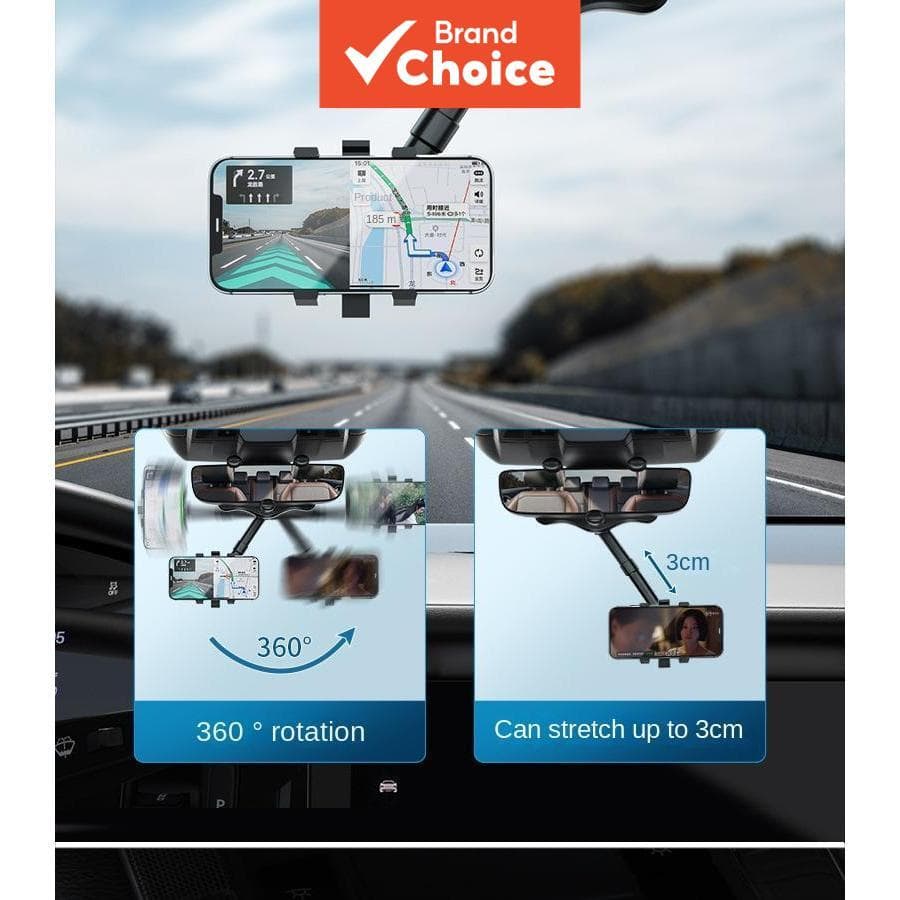 【SAIMILI】Suporte para celular de retrovisor de carro 360°, suporte universal giratório e ajustável para celular e GPS