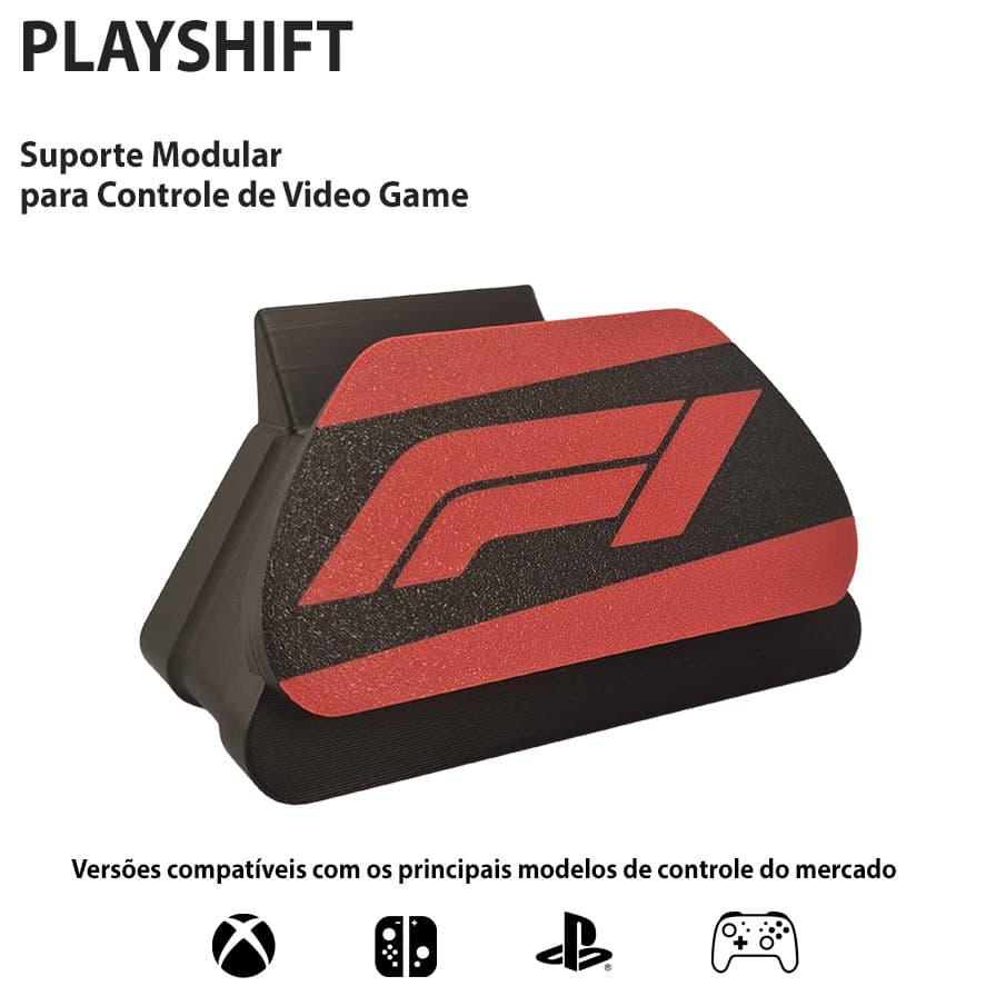 Suporte Controle VideoGame - Fórmula 1 (XBOX, PLAYSTATION PS5, PRO CONTROLLER e JOY-CON)