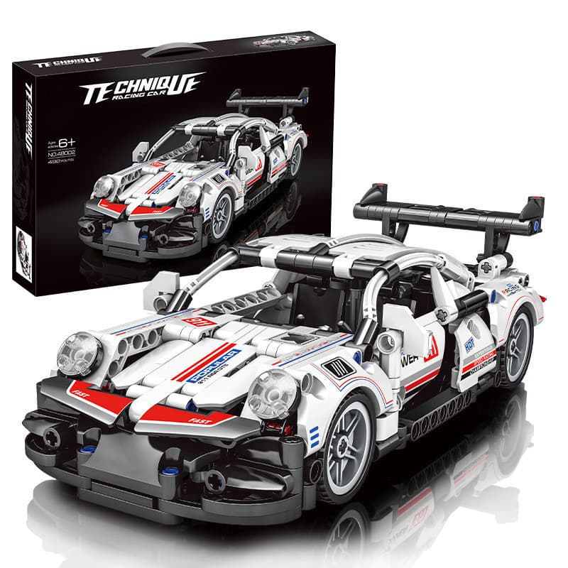 580 peças de blocos de montar LEGO, modelo de carro esportivo Porsche 911, carro de brinquedo com função de marcha à ré,