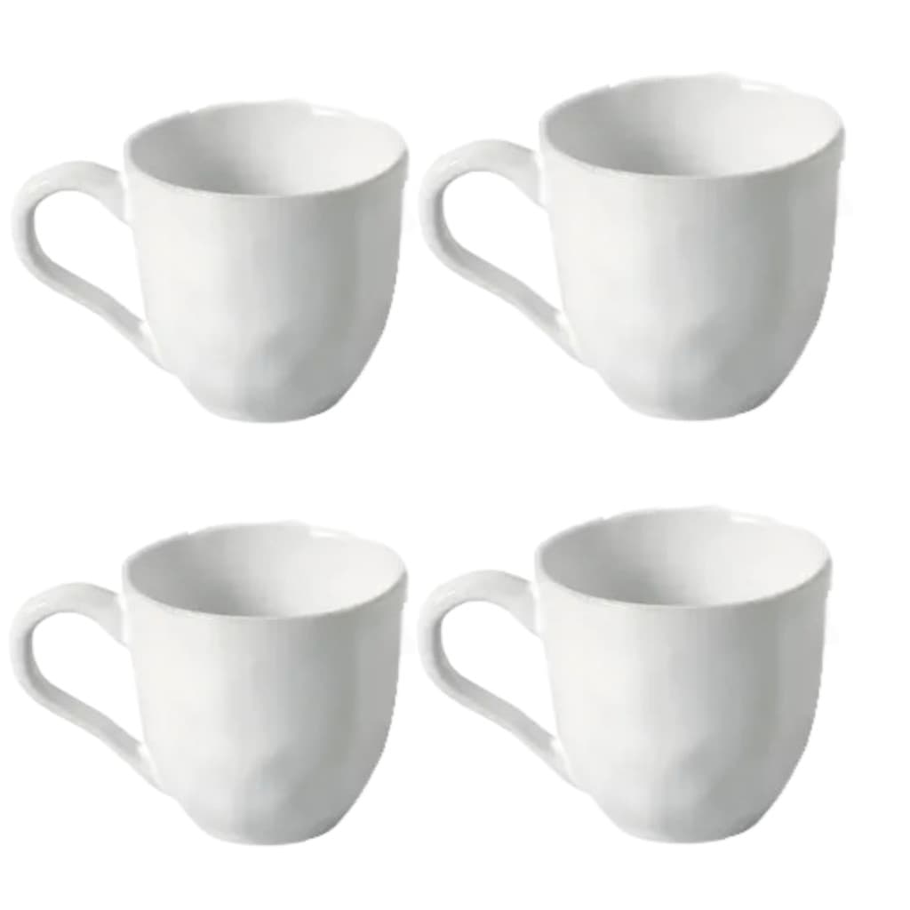 Kit 4 Xicaras De Chá Café 120ml Cerâmica Orgânico New White