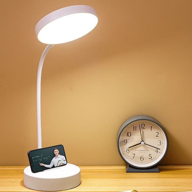 Luminária Abajur Suporte Celular Mesa  Sensor Led 3 Modos(So Funciona Com Tomada)