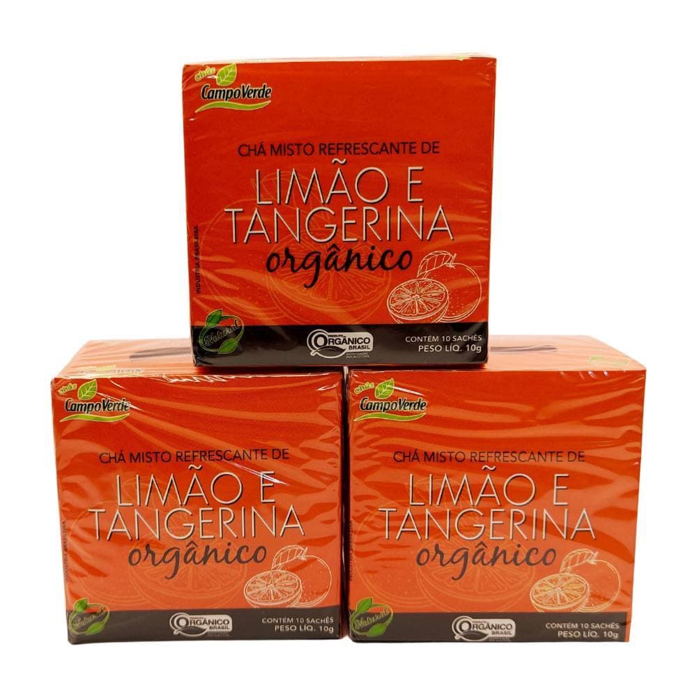 Kit 3 Chás Limão com Tangerina Bergamota Orgânico 10 sachês cada