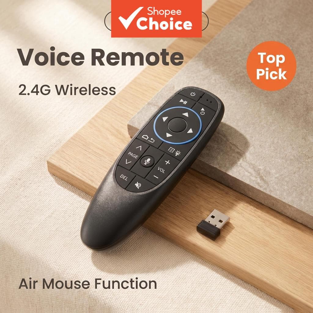 Controle Remoto de Mouse Aéreo G10 Pro 2.4G com Voz Sem Fio e Receptor USB para TV Box Android, Laptop, PC e Tablet