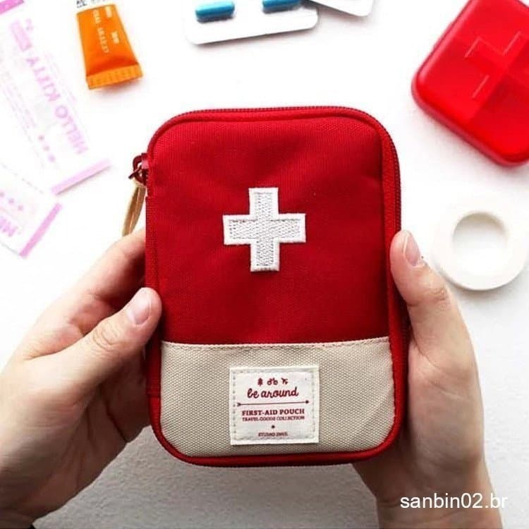 Mini kit médico portátil para viagens ao ar livre, pequeno kit de primeiros socorros, caixa de medicamentos, bolsa de ar