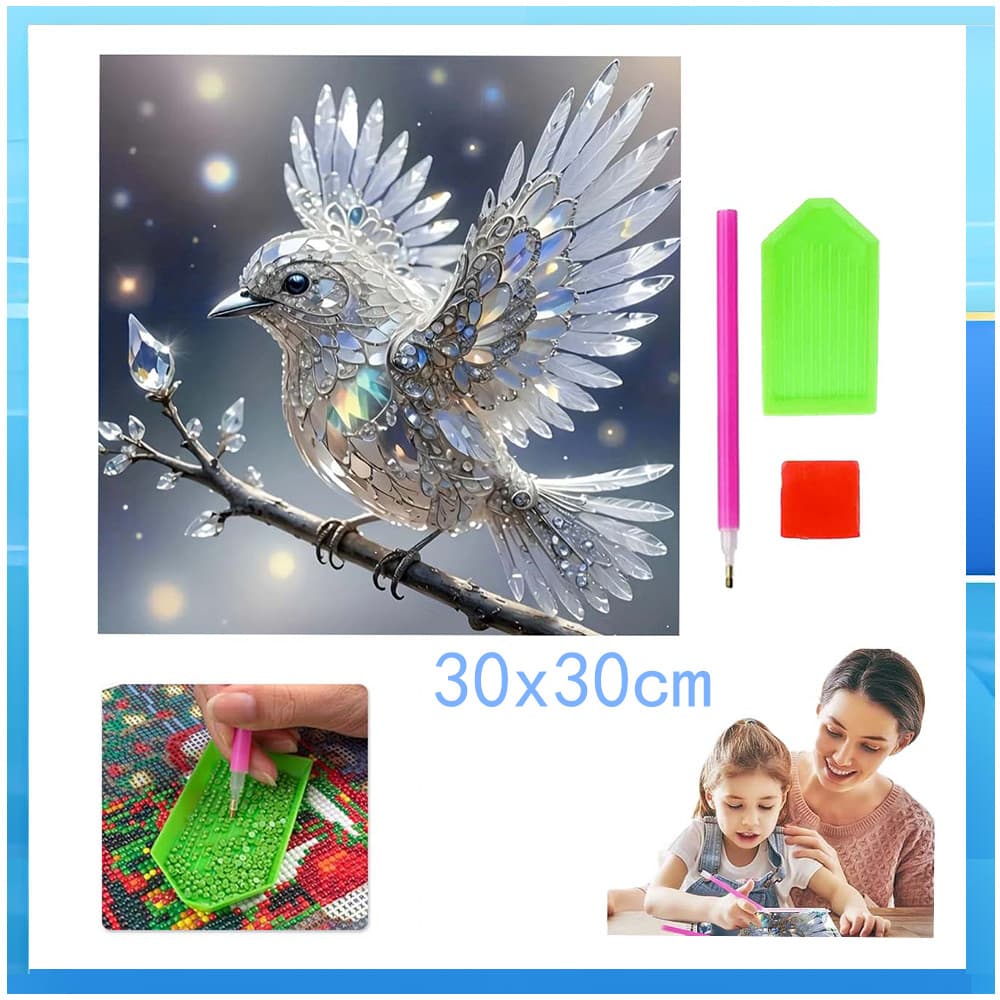 5D estilo adulto conjunto de pintura diamante pena de cristal pardal 30x30cm diamante quadrado adequado para DIY artesan
