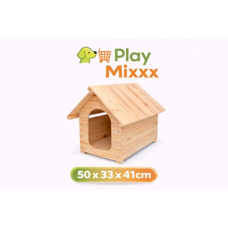 Casinha de Madeira para Cachorro Pequeno - Casa Pet - 50x33x41cm - Protege do Frio Quintal