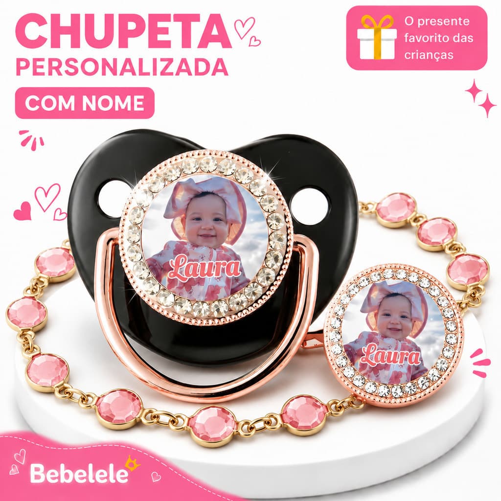 Chupeta para bebês com Foto personalizado do bebê, chupeta de silicone BPA Free &AIKL