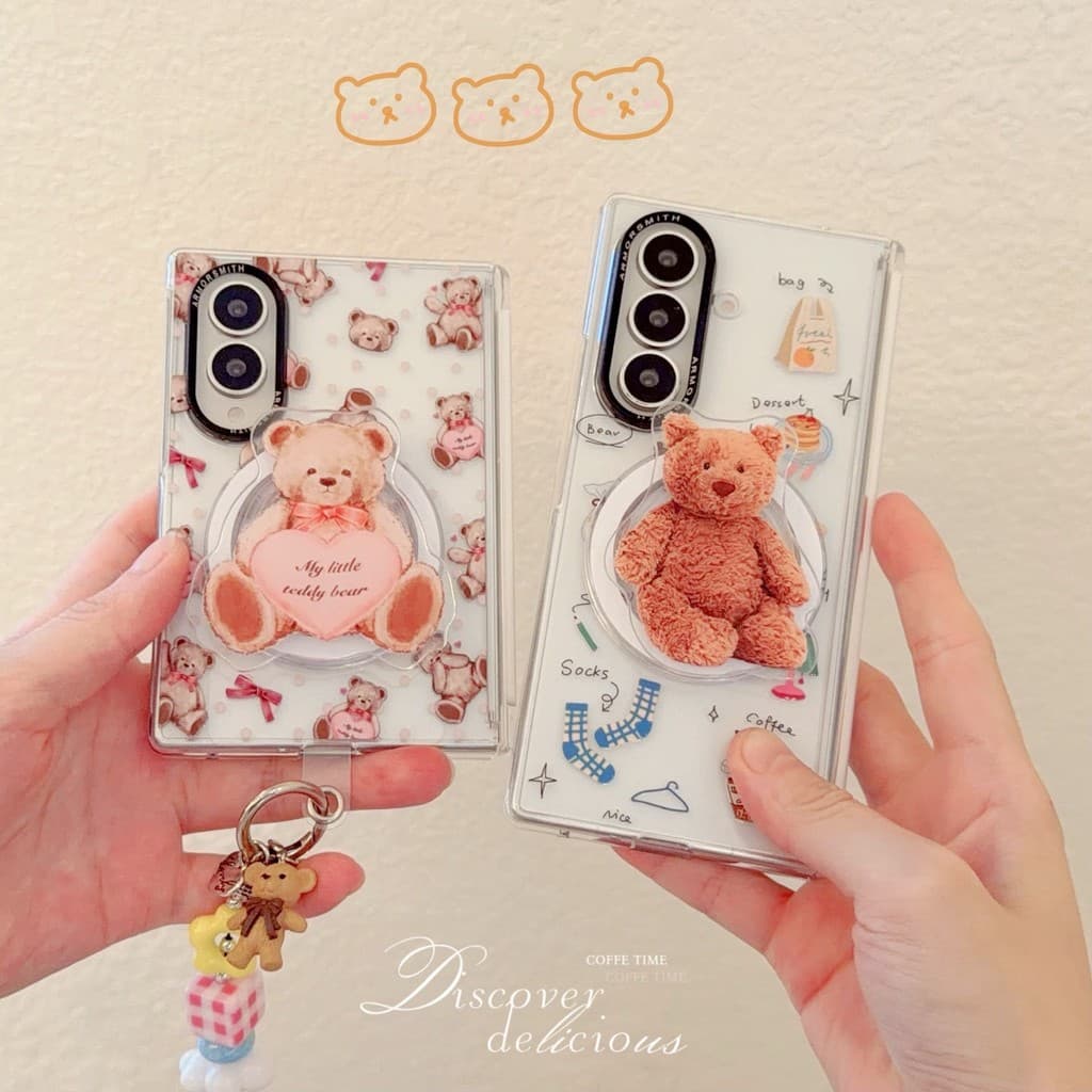 Urso protetor de espelho de Metal adequado para Samsung Galaxy Z Fold7 Capa protetora para celular Samsung Galaxy ZFold8