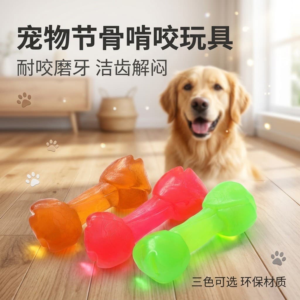 Cão Mastigar Brinquedo TPR Osso Forma Limpeza Dental Interativo Filhote De Cachorro Brinquedos Para Pequenos Grandes