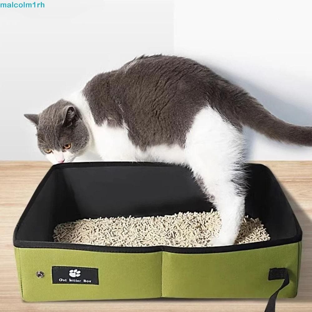 Caixa De Areia Portátil Para Gatos MALCOLM , Lixeira Animais De Estimação À Prova D'água Oxford , Bandeja Sanitária Dobr