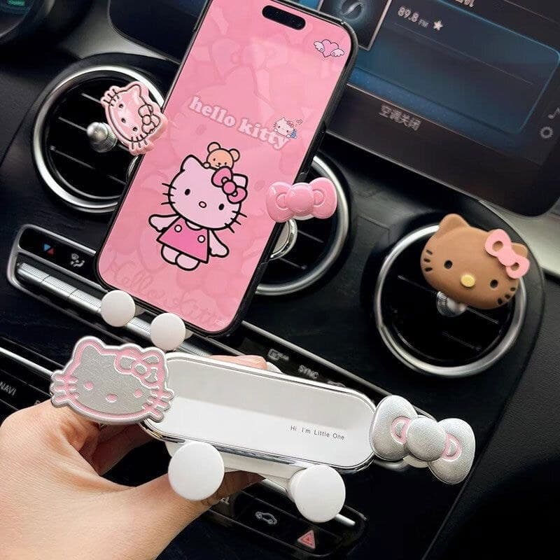 Suporte do telefone do carro navegação carro dos desenhos animados KT gato Interior saída de ar decoração suporte do tel