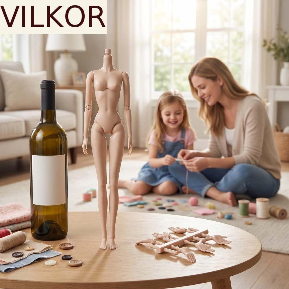 Bonecas BJD Nuas Articuladas VILKOR , Boneca Super Modelo Multifuncional Removível , Corpo De Figura De Ação De 28 Cm