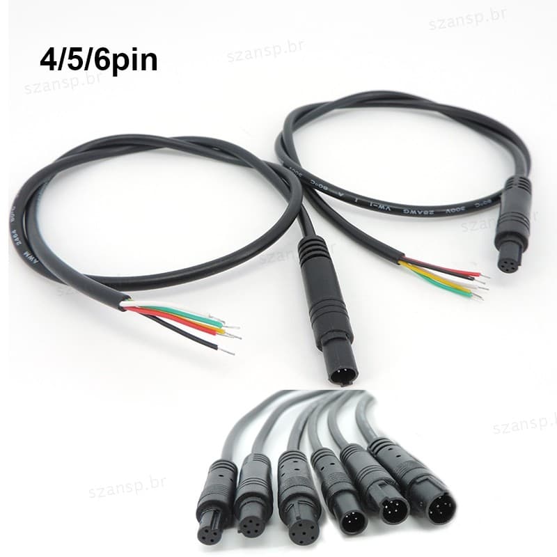 DIY 4Pin 5Pin 6Pin Jack Carro DVR Câmera Cabo De Extensão HD Monitor Veículo Vista Traseira/Back Up Fio Masculino Fêmea 