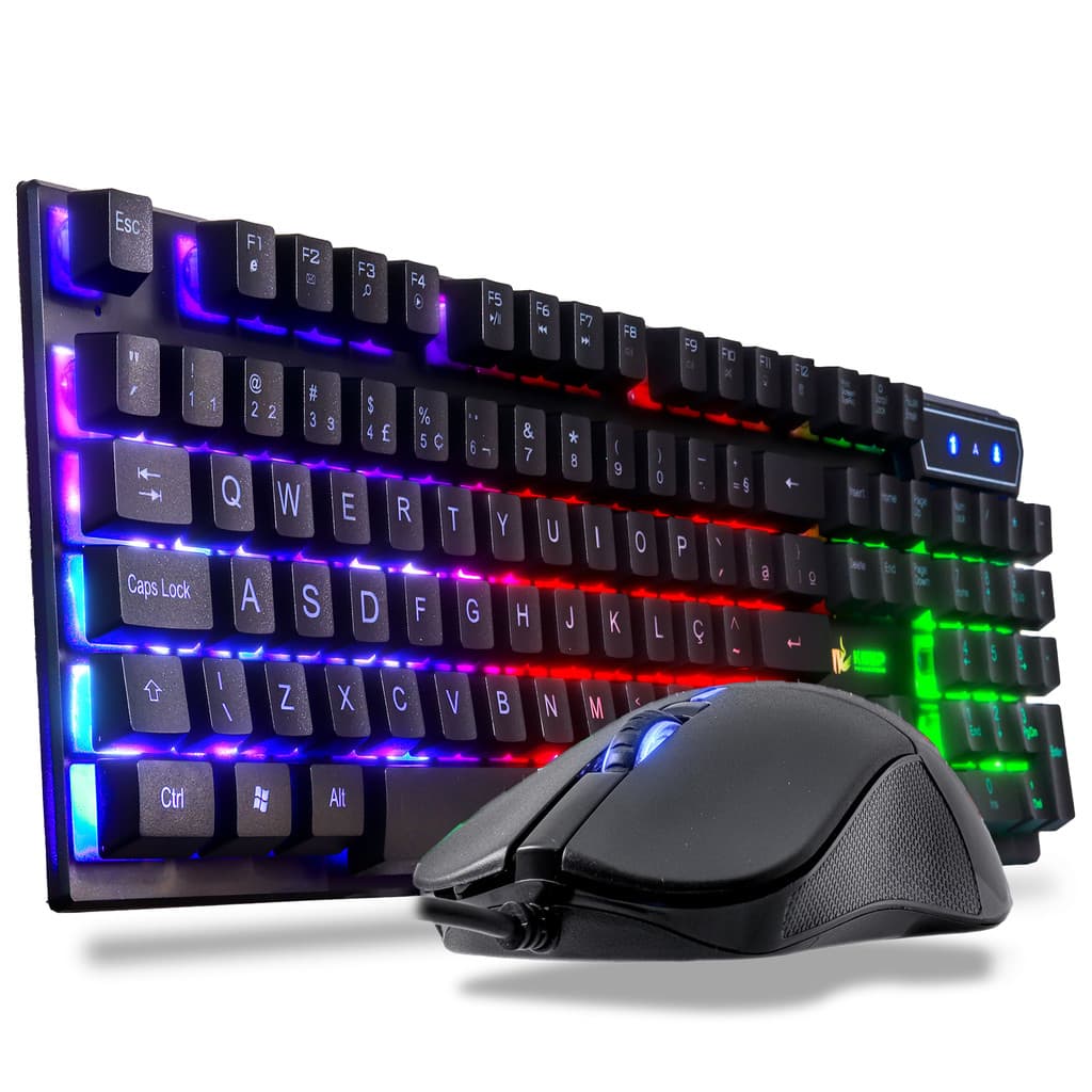 Teclado Gamer Semi Mecânico Luminoso Profissional Abnt2  Ergônomico Led Rgb Especializado Em Jogos Rgb