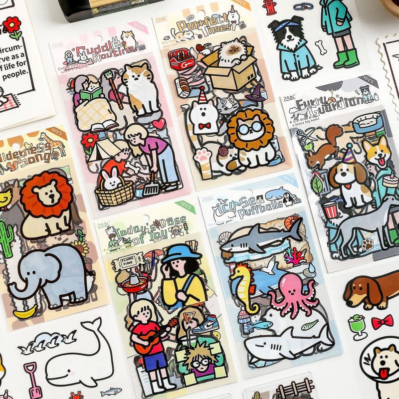Yuezhen notas de caminhada adesivos bonitos notebook adesivos notebook adesivos pet notebook Material dos desenhos anima